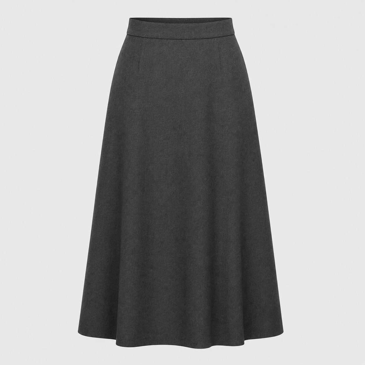 Charcoal Grey A-Line Midi Skirt