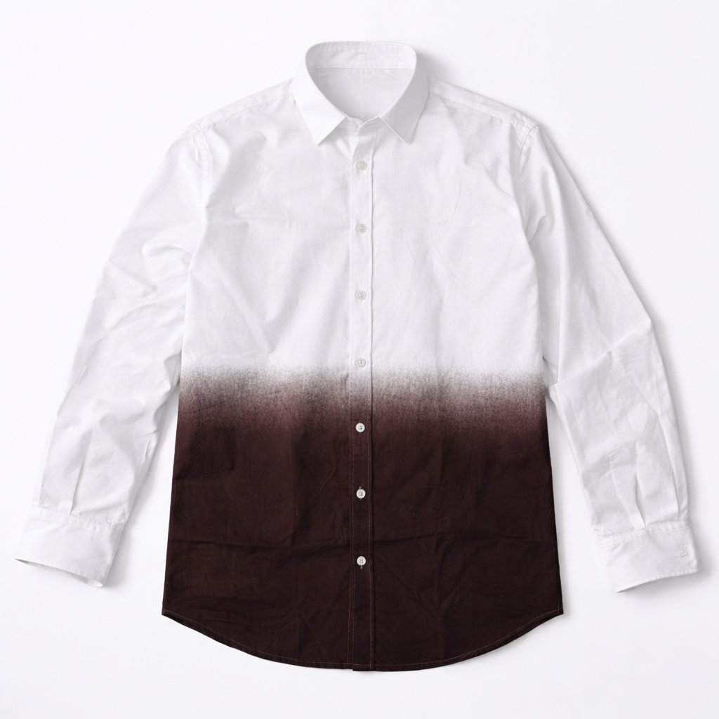 Dual Tone Wine White Shirt