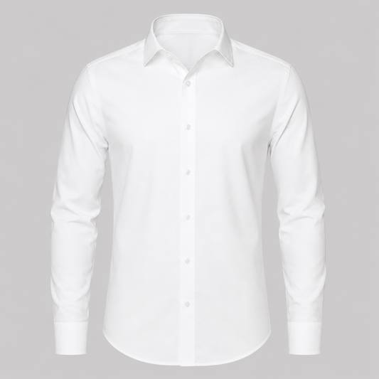 White Cotton Poplin Formal Shirt