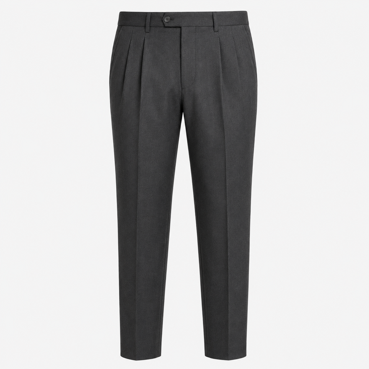 Charcoal Grey Pleated Formal Trousers