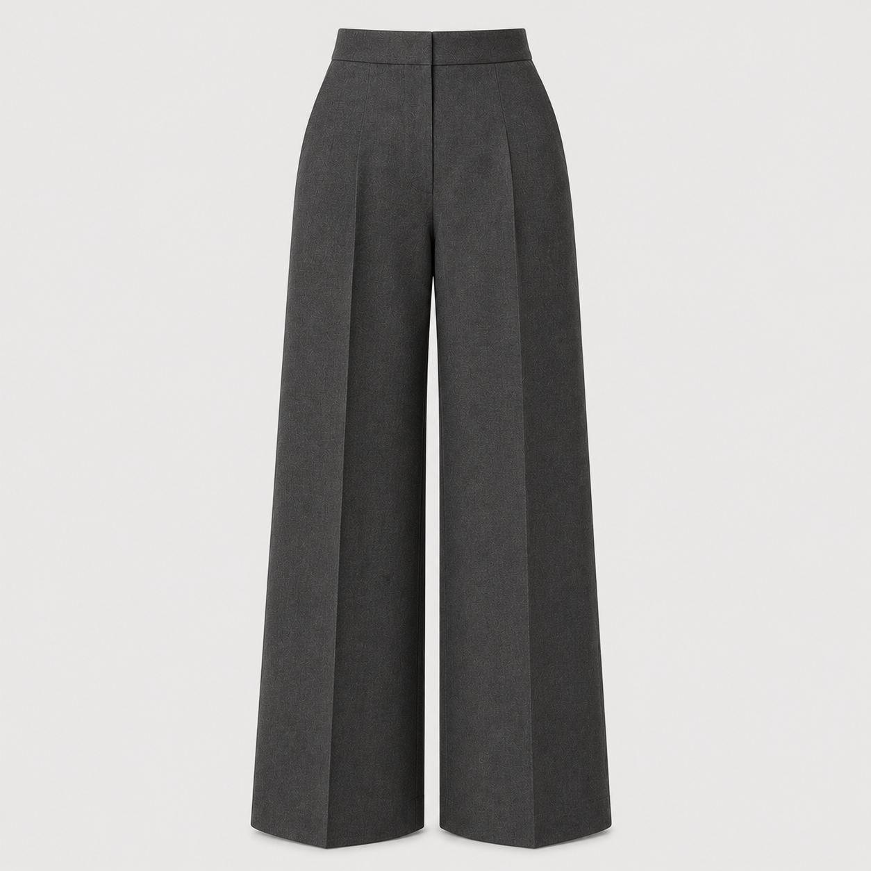 Charcoal Grey Wide-Leg Formal Trousers