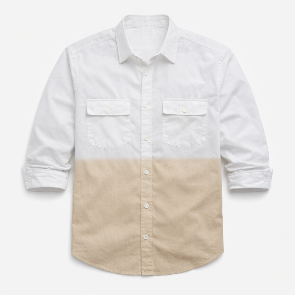 Dual Tone Creamy White Shirt