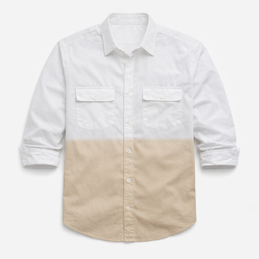 Dual Tone Creamy White Shirt