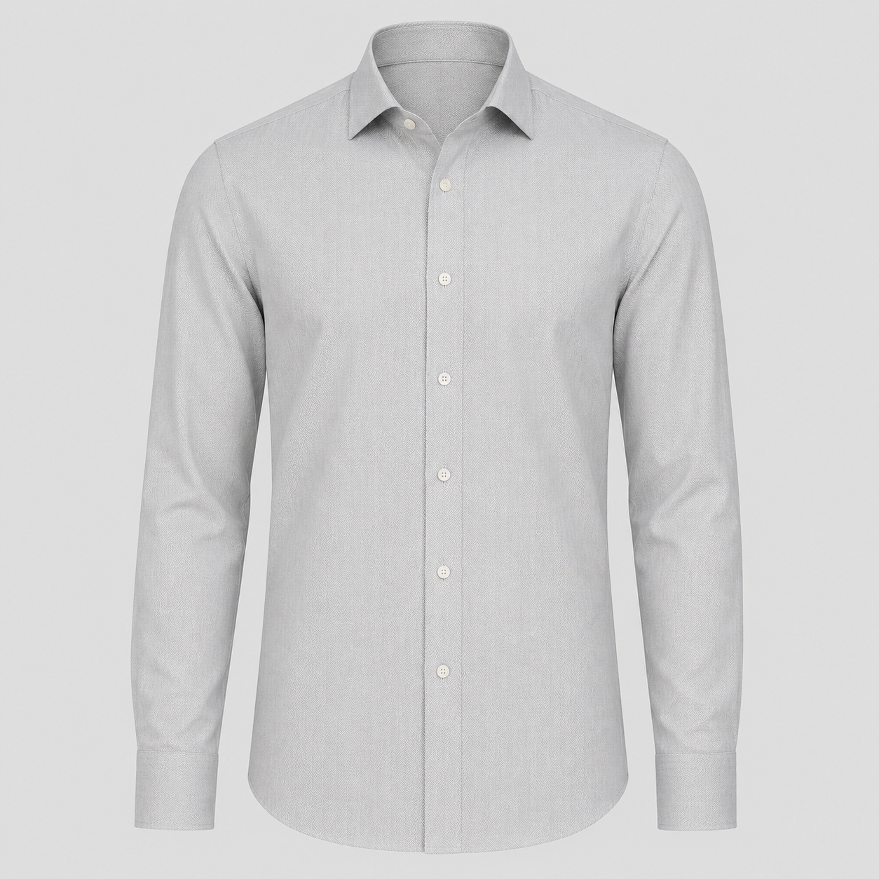 Light Grey Herringbone Formal Shirt