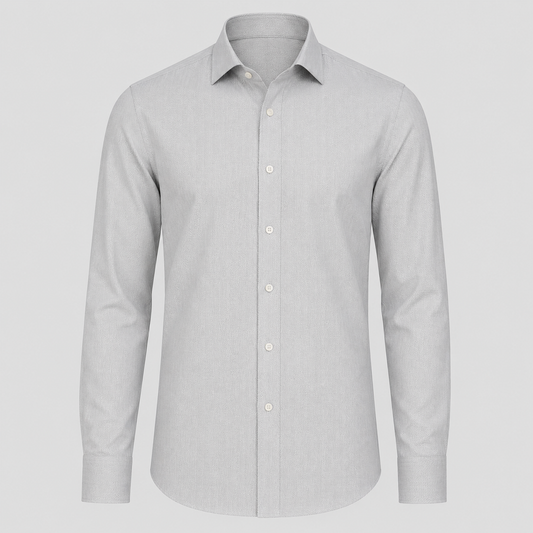 Light Grey Herringbone Formal Shirt
