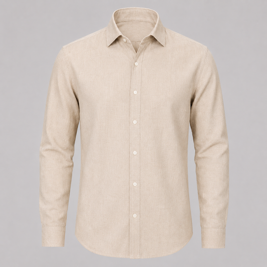 Beige Cotton Linen Shirt